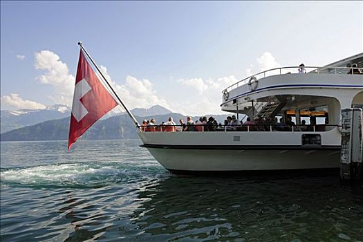 泛舟,琉森湖,瑞士,欧洲