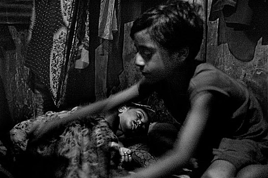婴儿,侄子,达卡,孟加拉,五月,2007年