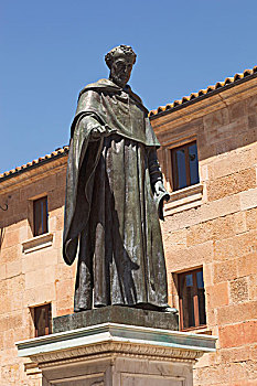雕塑,庞塞,塞维利亚,正面,大学,建筑,萨拉曼卡,萨拉曼卡省,西班牙