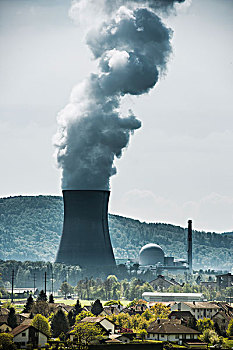 核电站,乡村,阿尔皋,瑞士,欧洲