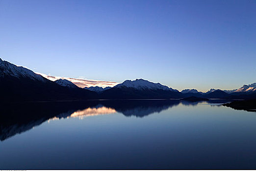 山峦,上方,瓦卡蒂普湖,皇后镇,南岛,新西兰