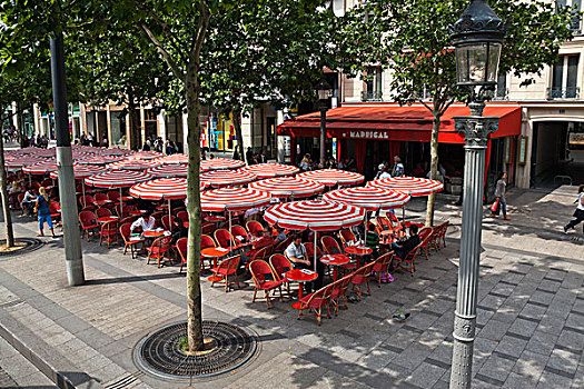 街边咖啡厅,香榭丽舍大街,巴黎,法国