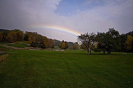 彩虹,上方,高尔夫球道,芬地湾国家公园,新布兰斯维克,加拿大