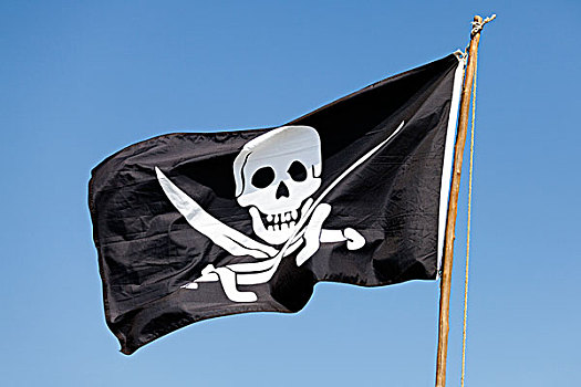 仰视,海盗,旗帜,清晰,蓝天