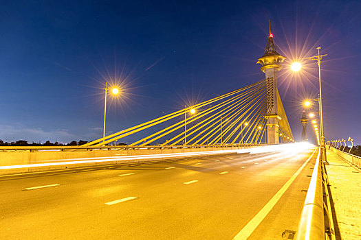 桥,泰国,日落