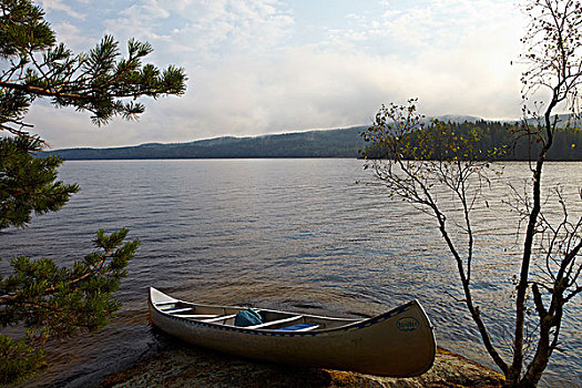 独木舟,旅游,湖,瑞典