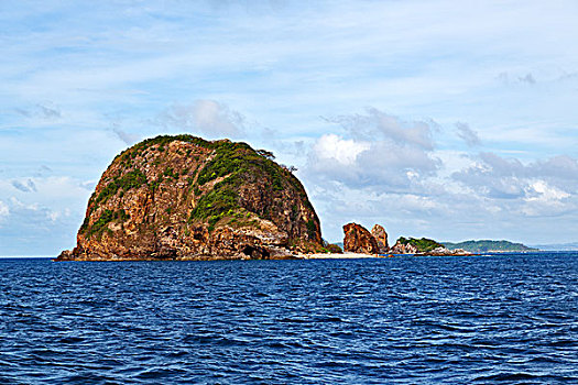 船,菲律宾,蛇,岛屿,靠近,爱妮岛,巴拉望岛,漂亮,全景,海岸线,海洋,石头