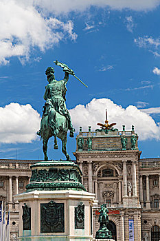 雕塑,霍夫堡,皇家,宫殿,维也纳,奥地利