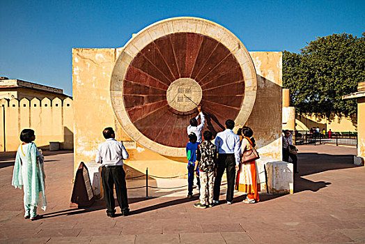 日晷,天文,复杂,简塔曼塔天文台,斋浦尔,拉贾斯坦邦,印度,亚洲