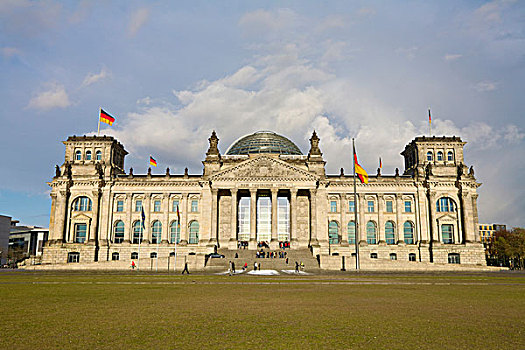 正面,德国国会大厦,议会,建筑,柏林,德国,欧洲