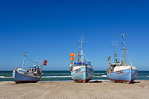 渔船,海滩,北方,日德兰半岛,丹麦