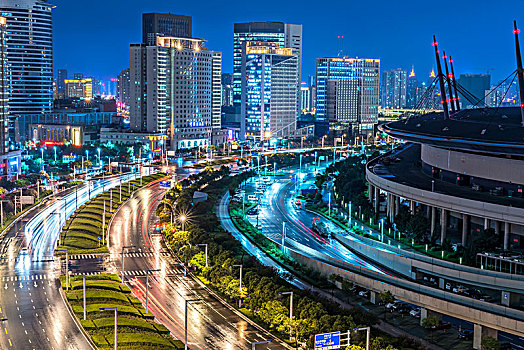 郑州繁华都市夜景