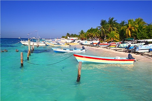 女人岛,墨西哥,船,青绿色,加勒比海