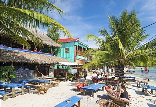 苏梅岛,岛屿,海滩,酒吧,柬埔寨