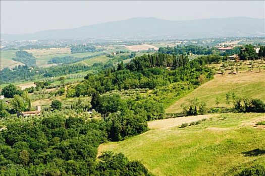 俯拍,风景,锡耶纳省,托斯卡纳,意大利