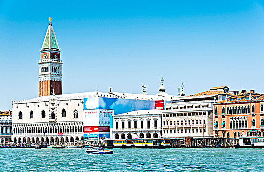 钟楼,宫殿,公爵宫,威尼斯,意大利,欧洲