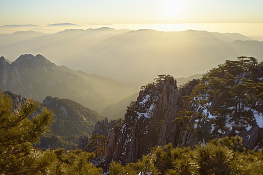 山,日出,黄山