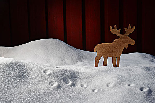 圣诞贺卡,白色背景,雪,驼鹿,留白