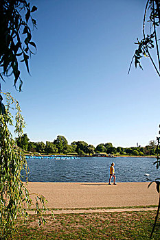 蜿蜒,海德公园,伦敦,英国