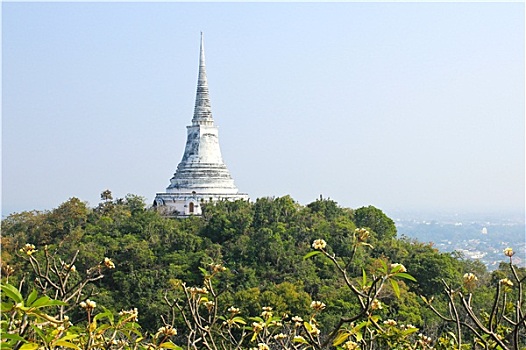 塔,山,庙宇,泰国