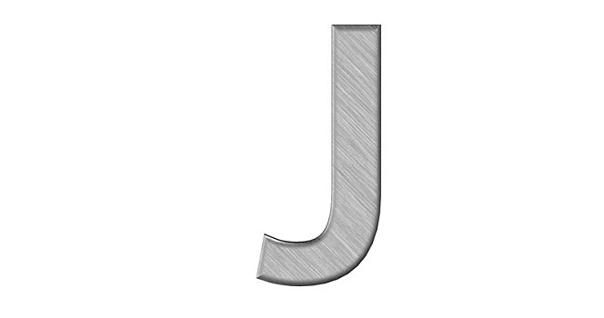 字母j,金属,白色,隔绝,背景