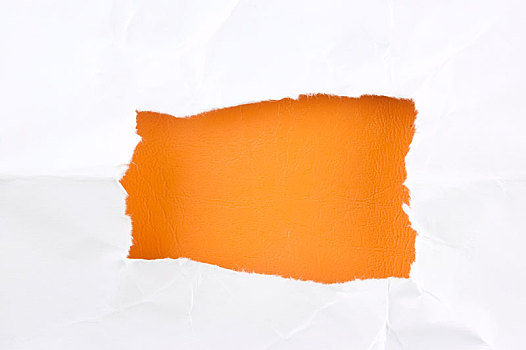 撕破,纸,橙色背景