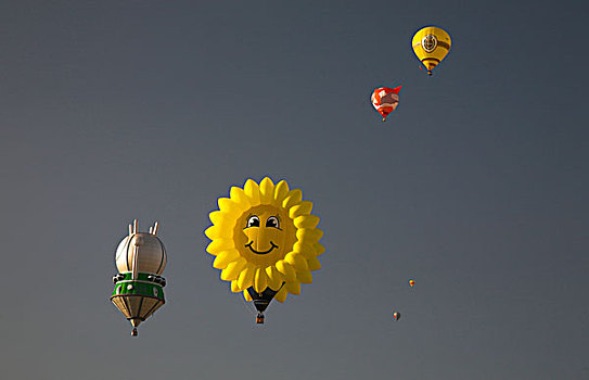 热气球,北莱茵威斯特伐利亚,德国,欧洲