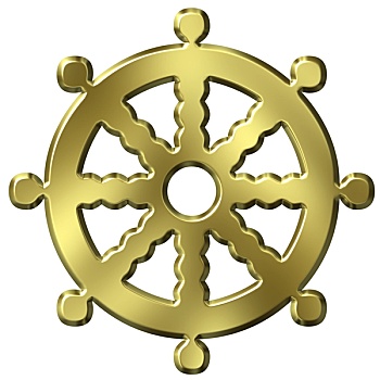 金色,佛教,象征,轮子,生活