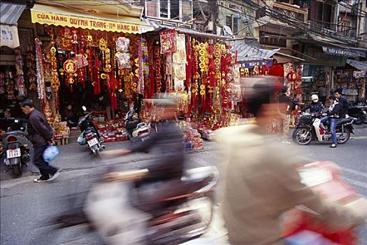 热闹街道,场景,河内,越南