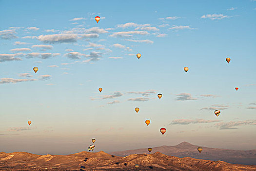 热气球,旅游,日出,卡帕多西亚,土耳其