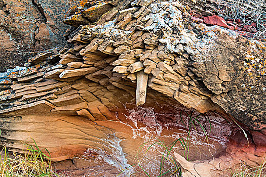 层次,砂岩构造,西奥多罗斯福国家公园,北达科他,美国