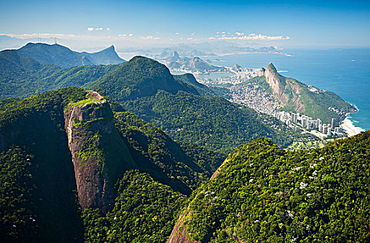 航拍,大西洋,树林,高处,里约热内卢,巴西