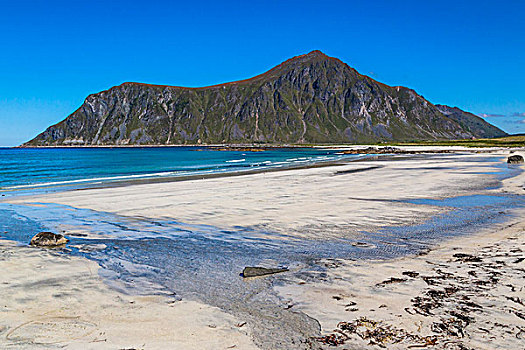海滩,罗弗敦群岛,群岛,挪威