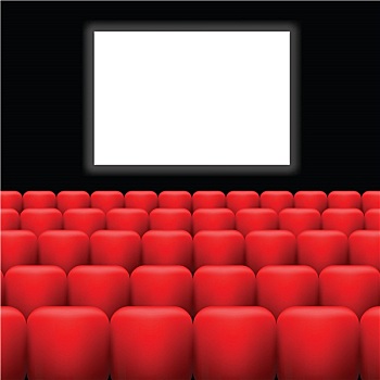 电影院,屏幕,红色,座椅