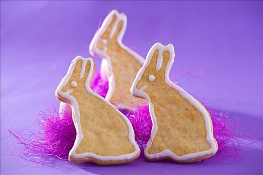 三个,复活节兔子,饼干