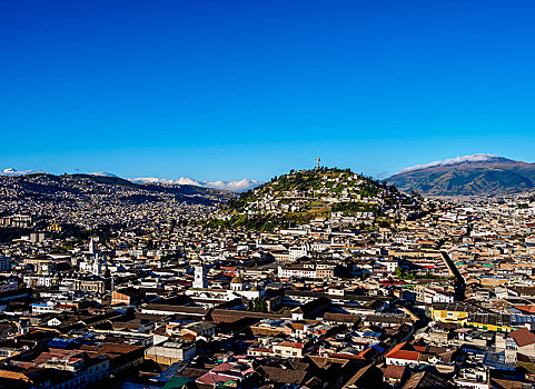 风景,上方,老城,山,基多,省,厄瓜多尔,南美