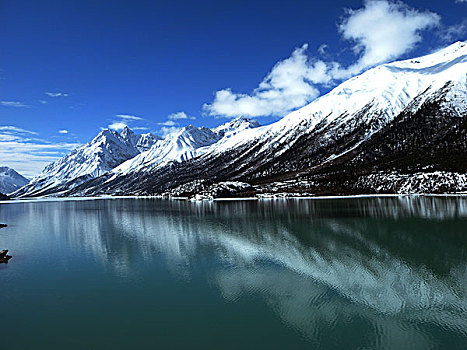 西藏,山谷,蓝天,白云,高原,晴天,风光,雪山,湖泊