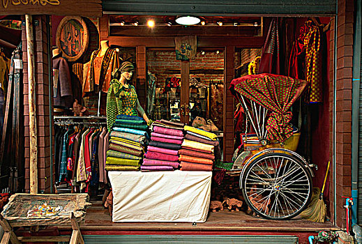 店,销售,丝绸,周末,市场,曼谷