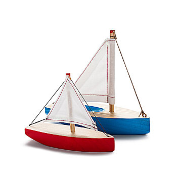 红色,蓝色,玩具,帆船