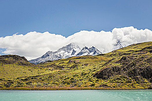云,上方,雪山,托雷德裴恩国家公园,智利