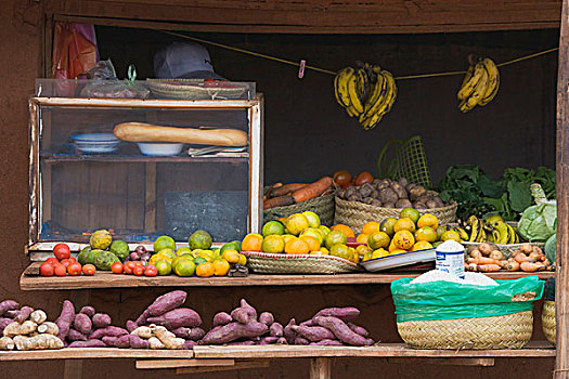 摊亭,销售,蔬菜,水果,塔那那利佛,马达加斯加