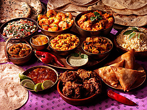 选择,烹饪,印度,餐具