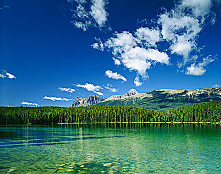 湖,碧玉国家公园,艾伯塔省,加拿大