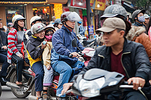 越南,河内,摩托车,交通