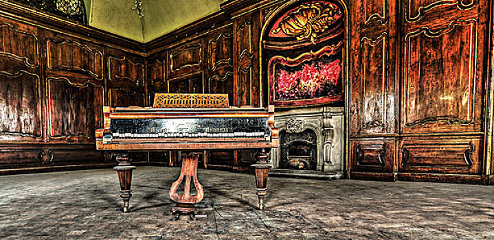老,房间,钢琴