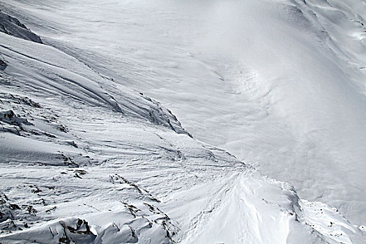 俯拍,积雪,山