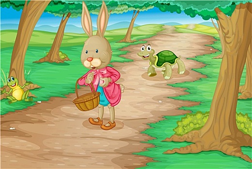 兔子,木头