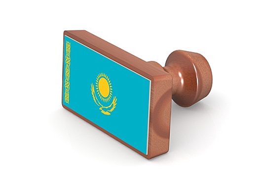 木质,图章,哈萨克斯坦,旗帜