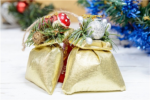圣诞装饰,两个,小,礼物