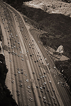 交通,圣地亚哥,高速公路,洛杉矶,出口,盖蒂中心
